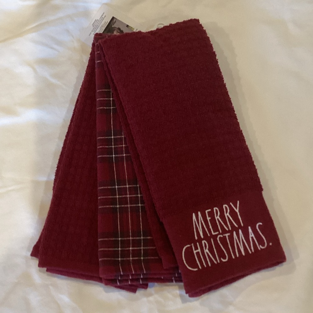 Rae Dunn Christmas Kitchen Towels - set of 3